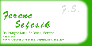 ferenc sefcsik business card